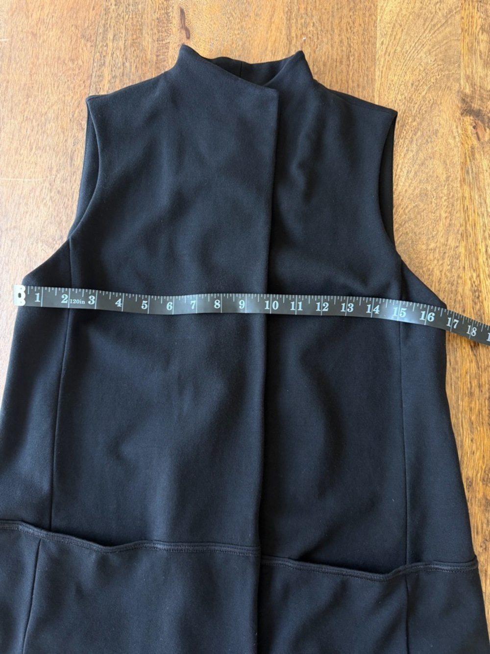 Lafayette 148 New York | Black Ponte Knit Longline Vest - Small - Picture 7 of 10